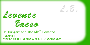 levente bacso business card